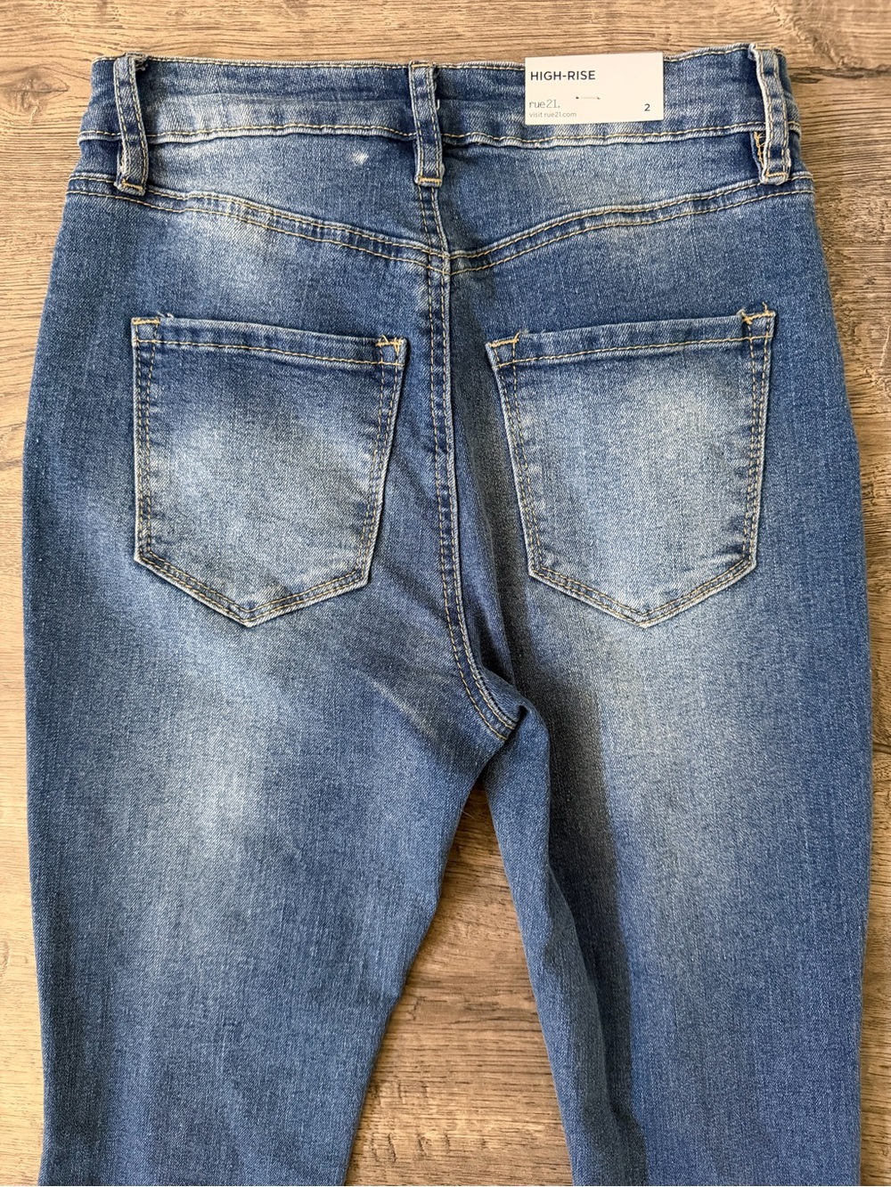 Rue21 Womens High Rise Flare Jeans Size 2 Medium Wash Stretch Y2K Streetwear - Picture 8 of 14